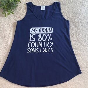 🎤Country Song Navy Blue Tank Top EUC Small